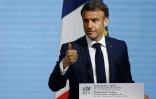 Emmanuel Macron lors du Forum économique France-Brésil à la Fédération des industries de l'État de Sao Paulo (FIESP) à Sao Paulo au Brésil, le 27 mars 2024