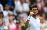 Novak Djokovic vainqueur de l'Argentin Pedro Cachin à Wimbledon, le 3 juillet 2023 