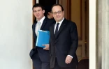 Manuel Valls et François Hollande à l'issue du conseil des ministres le 22 juin 2016 à l'Elysée à Paris