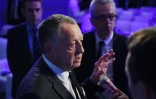 Le président de l'Olympique lyonnais Jean-Michel Aulas, lors d'une cérémonie à Pékin, le 13 décembre 2016