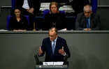 Friedrich Merz, le leader de la CDU, s'exprime au Budestag, le Parlement allemand, le 29 janvier 2025
