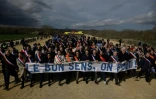 Manifestation contre la suspension du chantier de l'autoroute A69, près de Castres le 8 mars 2025