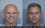 Cette combinaison d'images, créée le 14 avril 2025 avec l'autorisation du département des Corrections et réhabilitations de Californie (CDCR), montre les photos d'identité judiciaire de Lyle Menendez (g) et d'Erik Menendez datant du 10 octobre 2024