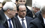 François Hollande, à son arrivée à Charlie Hebdo le 7 janvier 2015 à Paris