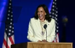 La vice-présidente élue Kamala Harris (à Wilmington le 7 novembre 2020) pourrait détenir la clé du Sénat