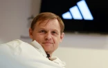 Le patron d'Adidas, Bjoern Gulden, lors d'un entretien accordé à l'AFP le 18 avril 2024 à Paris. La somme versé par Nike pour s'emparer du contrat avec la Fédération allemande est "inexplicable", -t-il estimé