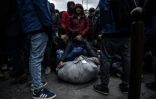 Evacuation d'un campement de migrants porte de la Chapelle, le 29 janvier 2019 à Paris