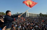 Manifestation à Bichkek après le résultat des élections législatives, le 5 octobre 2020 au Kirghizstan