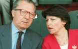 Jacques Delors et sa fille Martine Aubry à Lille, le 31 mai 1995