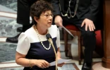 La ministre de la Transition écologique, Monique Barbut, prend la parole lors d'une séance de questions au gouvernement à l'Assemblée nationale, à Paris, le 26 mai 2026