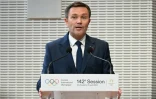 David Lappartient, président de l'Union cycliste internationale et du comité olympique français, lors de la 142e session du Comité international olympique, à Paris le 22 juillet 2024