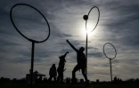 Des joueurs de quidditch lors des Championnats de France, le 12 février 2022