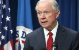 Jeff Sessions, ministre de la Justice, lors d'une conférence de presse relative au nouveau décret anti-immigration, à Washington, le 6 mars 2017