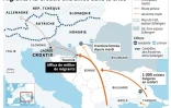 Carte de localisation des routes de migration vers la Croatie, nouveau point d'entrée des migrants 