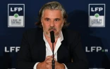 Le président de la Ligue de Football (LFP), Vincent Labrune, lors d'un point presse, le 10 septembre 2020 à Paris
