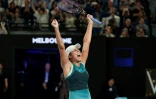 L'Américaine Madison Keys célèbre sa victoire en finale de l'Open d'Australie face à Aryna Sabalenka à Melbourne, le 25 janvier 2025