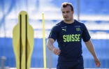 Le milieu de terrain Xherdan Shaqiri s'entraîne avec la sélection suisse à Togliatti, le 30 juin 2018