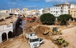 Travaux de déblaiement après les inondations meurtrières à Derna, dans l'est de la Libye, le 18 septembre 2023