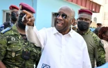 L'ancien président ivoirien Laurent Gbagbo au QG de son parti à Abidjan, le 26 avril 2025