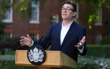 Le Premier ministre britannique Andy Burnham prononce un discours à Downing Street, dans le centre de Londres, le 21 septembre 2026