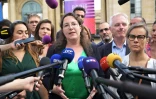La présidente du groupe Ecologiste et Social Cyrielle Chatelain devant l'Assemblée nationale à Paris, le 9 juillet 2024