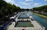 Le canal de l'Ourcq à la Villette à Paris le 30 juillet 2022