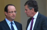François Hollande et January Jérôme Cahuzac le 4 janvier 2013 à l'issue du Conseil des ministres à l'Elysée à Paris