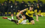 Thomas Meunier et le Boriussia Dortmund, sont sortis vainqueurs du match contre le VfB Stuttgart d'Alexis Tibidi au Signal Iduna Park, le 20 novembre 2021 