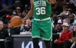 Marcus Smart des Boston Celtics contre les Atlanta Hawks pendant le match N.6 du 1er tour des play-offs en NBA le 27 avril 2023 à Atlanta