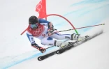 LeFrançais Mathieu Faivre, lors de la seconde manche du géant des Jeux olympiques de Pékin, le 13 février 2022 au centre national de ski alpin de Yanqing