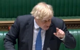 Le Premier ministre britannique Boris Johnson le 28 avril 2021 au parlement, dans une capture d'image vidéo de la Parliamentary Recording Unit (PRU)