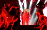 Sur cette photo d'archive prise le 29 mai 2016, la chanteuse américaine Christina Aguilera se produit lors du Festival "Mawazine" à Rabat, au Maroc