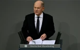 Le chancelier allemand Olaf Scholz au Bundestag le 29 janvier 2025

