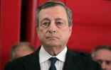 Le Premier ministre italien Mario Draghi donne une conférence de presse à Canazei le 4 juillet 2022