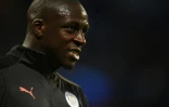 Le défenseur de Manchester City et des Bleus Benjamin Mendy à l'échauffement avant le match contre Atalanta, en C1, le 22 octobre 2019 à Manchester