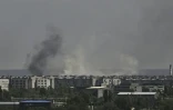 La ville ukrainienne de Severodonetsk durant un bombardement, le 26 mai 2022