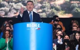 Le leader du parti nationaliste, Bernard Grech, lors d'un meeting de campagne, le 24 mars 2022 Ă La Valette, Ă Malte