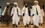 La délégation des talibans aux pourparlers de Doha, le 12 août 2021 au Qatar