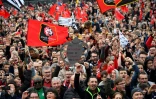 Les supporters de Rennes fêtent leur équipe dans leur ville le 28 avril 2019