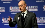 Le patron de la NBA Adam Silver lors d'une conférence de presse le 15 février 2020 à Chicago.
