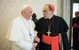 Le cardinal Philippe Barbarin avec le pape François, le 18 mars 2019