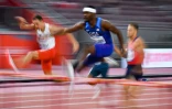 L'Américain Rai Benjamin lors du 400 m haies aux Mondiaux de Doha, le 27 septembre 2019