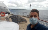 Photo non datée transmise le 15 mai 2020 par l'Américin Ryan Driscoll bloqué sur le bateau de croisière "Seabourn Odyssey", immobilisé près de la Barbade