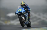 L'Espagnol Joan Mir au guidon de sa Suzuki lors du GP moto du Mans, le 11 octobre 2020