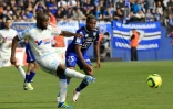 Lassana Diarra avec l'OM contre le SC Bastia au stade Armand-Cesari, le 3 avril 2016