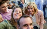 Brigitte Macron assistait au concert dans la cour de l'Elysée, le 21 juin 2018
