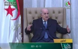 Capture d'écran de la télévision Canal Algérie 2 montrant le président algérien Abdelmadjid Tebboune à Alger, le 12 février 2021