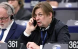 L'eurodéputé Maximilian Krah, tête de liste de l'Alternative pour l'Allemagne (AfD) aux élections européennes du 9 juin, lors d'une séance plénière au Parlement européen, le 23 avril 2024 à Strasbourg