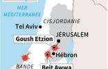 Carte localisant les violences, tirs mortels et attentats survenus dans les territoires palestiniens 