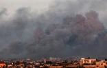 Bombardement israélien sur Khan Younès, dans le sud de la bande de Gaza, le 16 janvier 2024